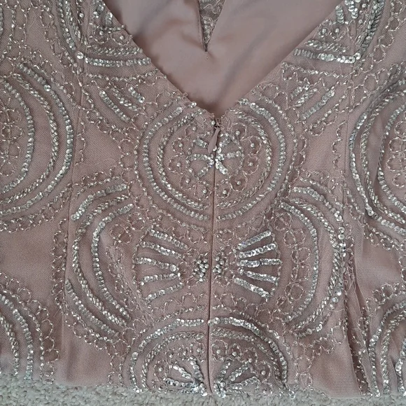 NWOT! AIDEN MATTOX BLUSH BEADED DESIGNER DRESS  GOWN SIZE 8 - Picture 7 of 15